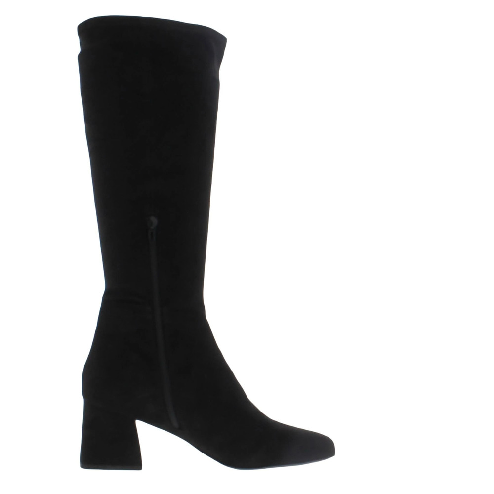 NEW Steve Madden Womens Black Dynasty Zipper Round Toe Knee-High Boots